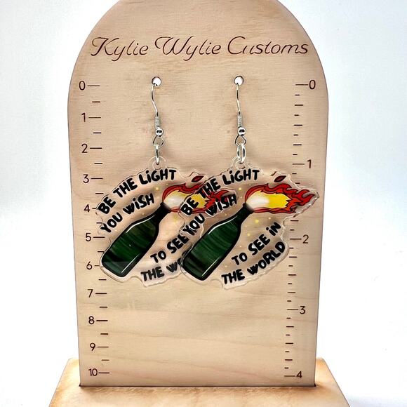 Fire Flame Earrings - Bold Statement Jewelry - Trendy Y2K Funny Accessory - Picture 8 of 8